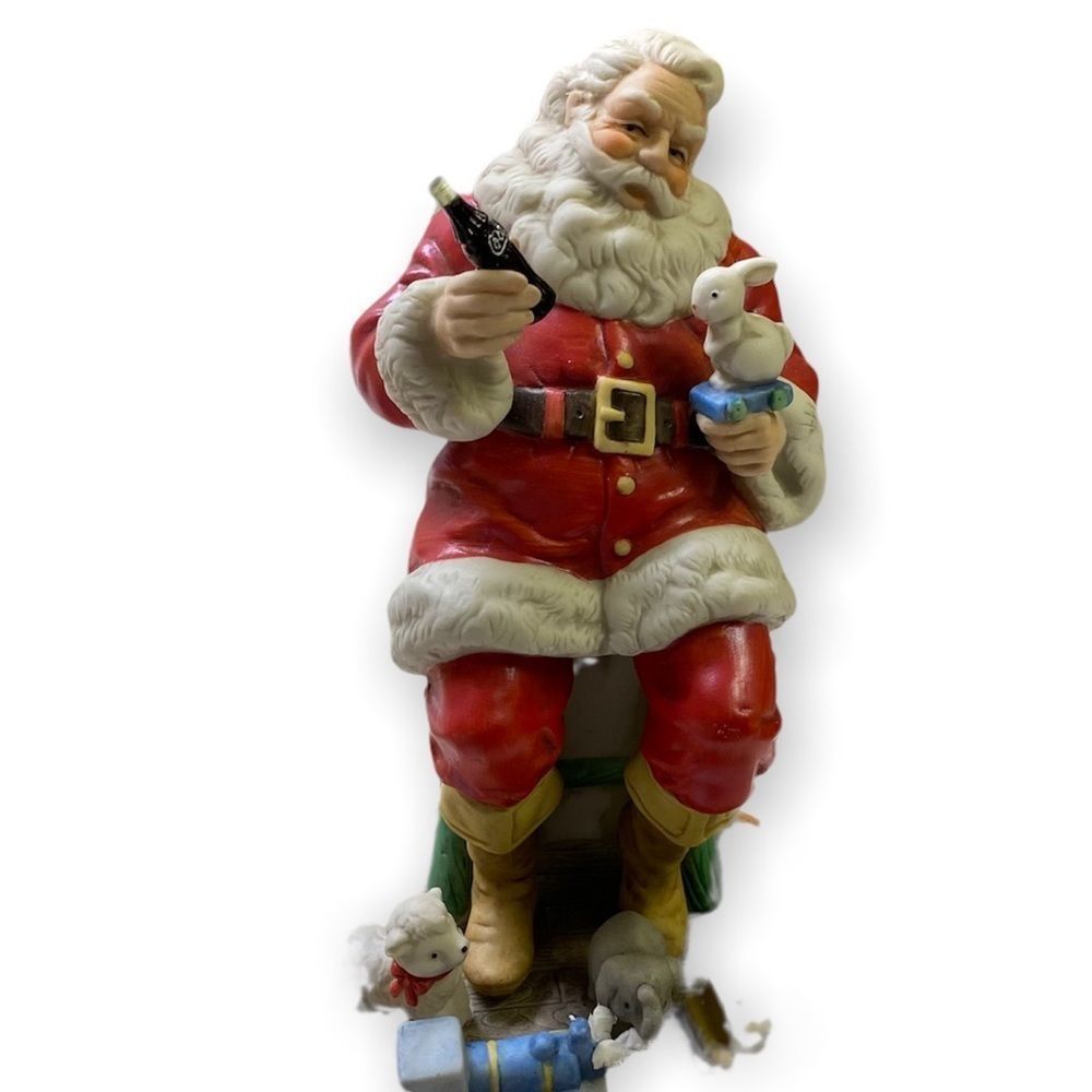 Vintage Coca Cola musical Santa figurine in box